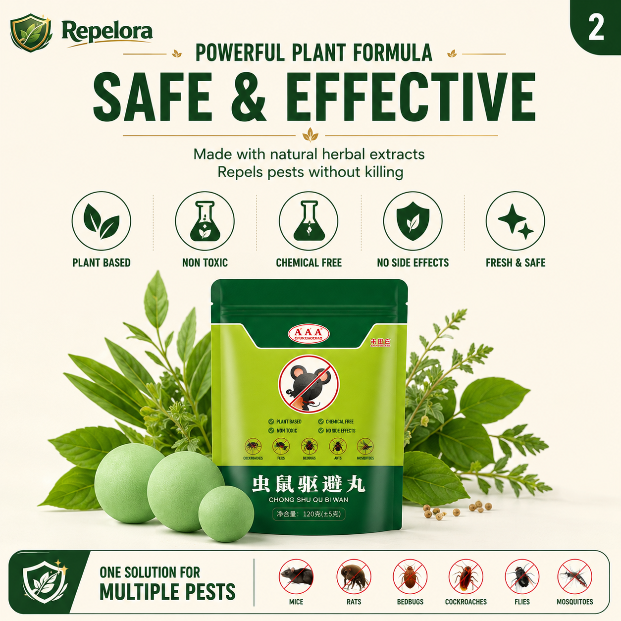 Repelora™ Herbal Pest Repellent Balls – Pack of 2