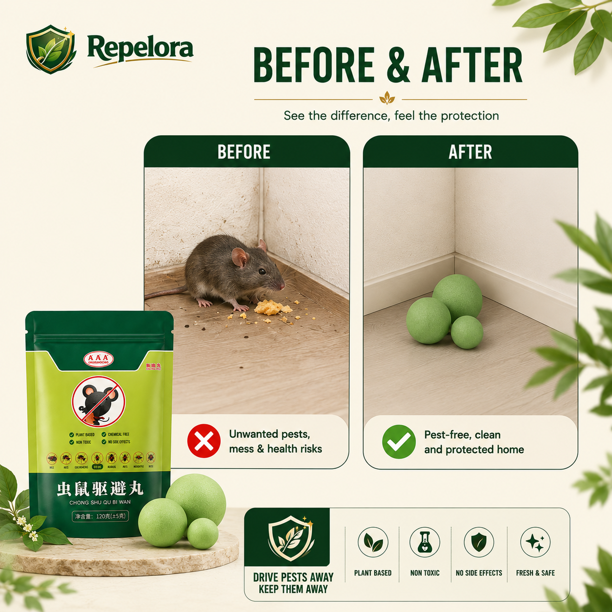 Repelora™ Herbal Pest Repellent Balls – Pack of 2