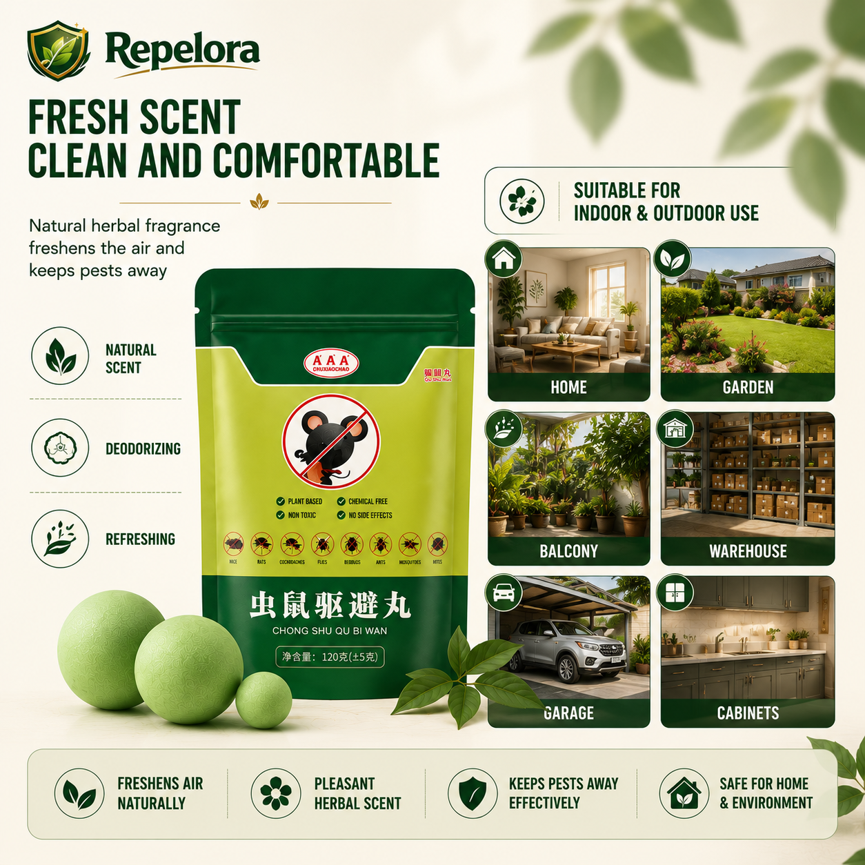 Repelora™ Herbal Pest Repellent Balls – Pack of 2
