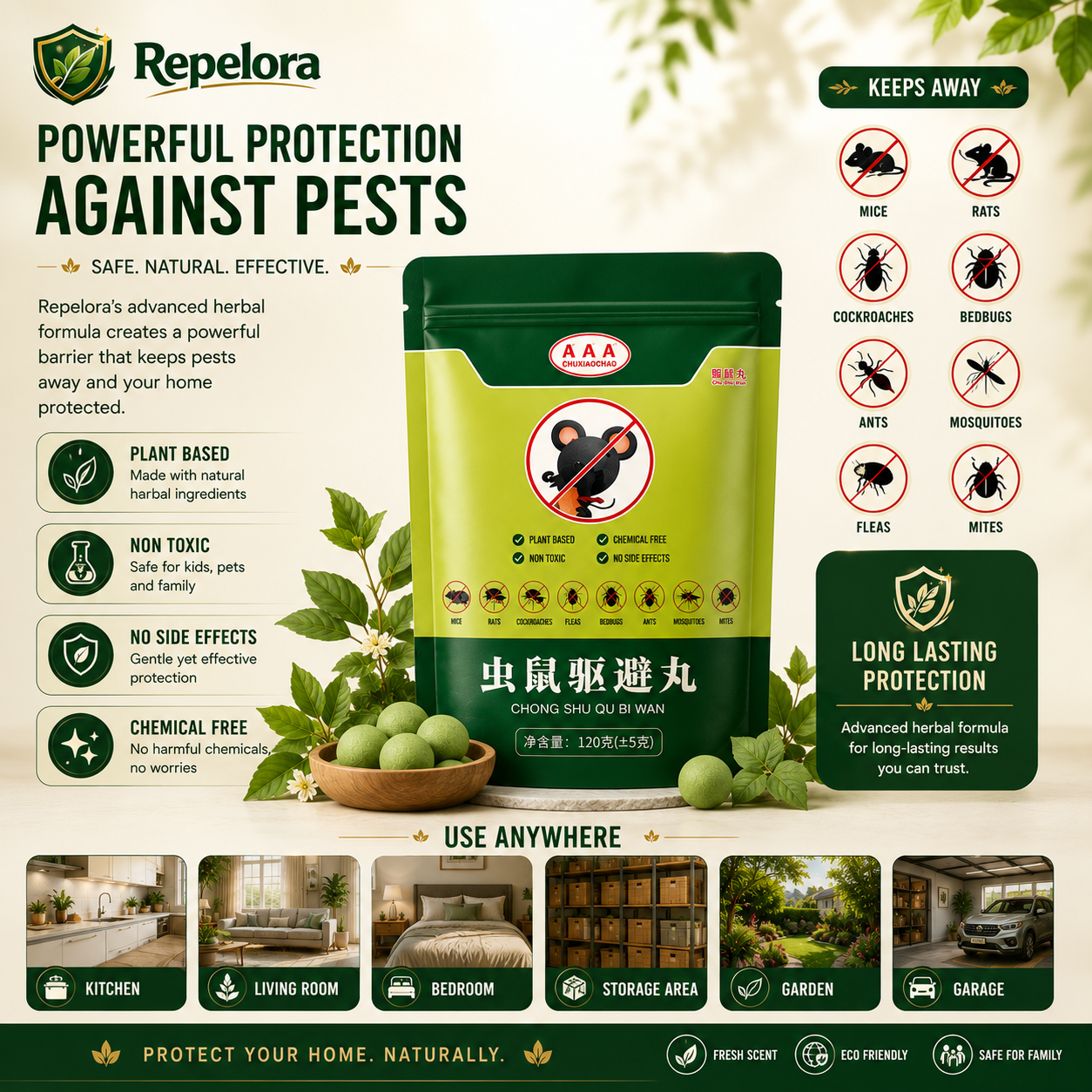 Repelora™ Herbal Pest Repellent Balls – Pack of 2