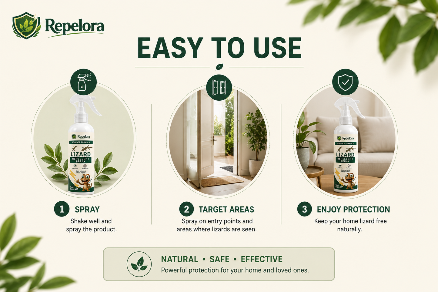 Repelora Lizard Repellent Spray – Pack of 3