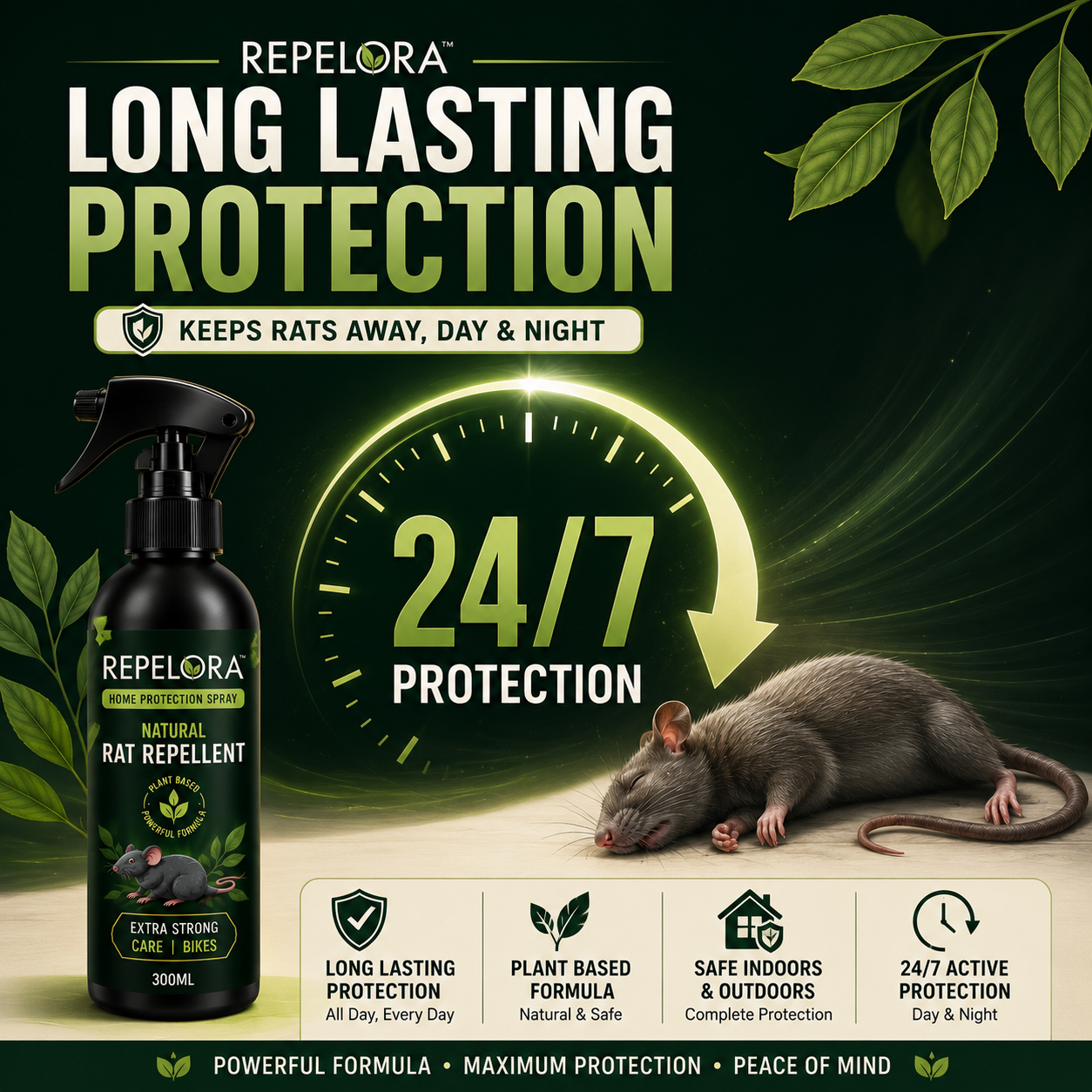 Repelora™ Home Protection Spray – Pack of 2 | Natural Rat Repellent