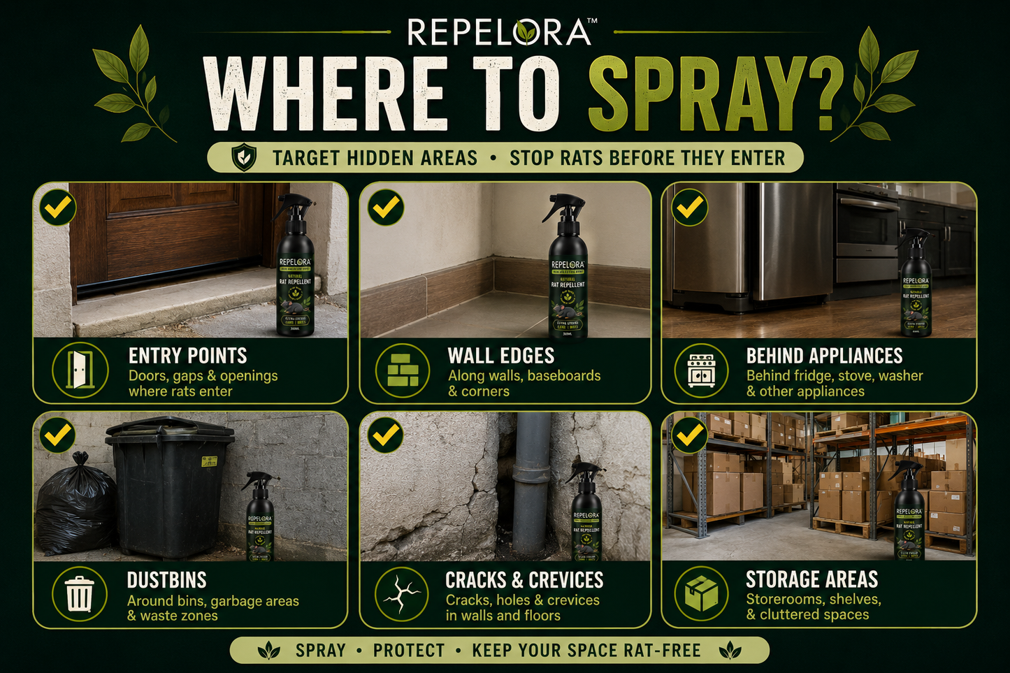Repelora™ Home Protection Spray – Pack of 2 | Natural Rat Repellent